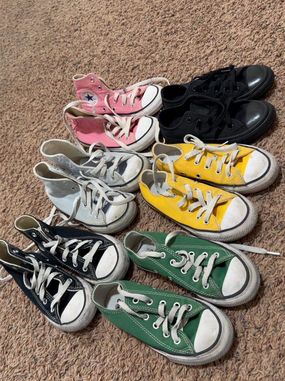Converse Kids Sneakers in Pink, Black, White, Yellow, Green, Gray